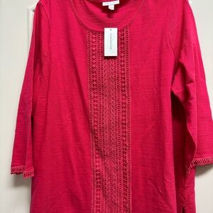 Charter Club Red Knit Top